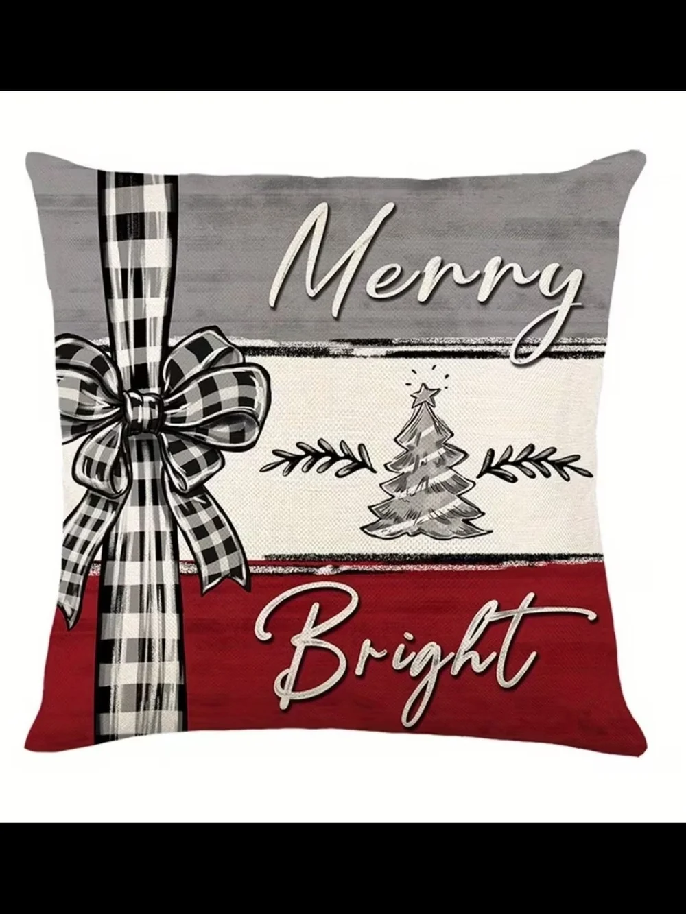 Holiday Decorative Throw Pillow Set - Red, White, Gray [ Pillow Covers]
